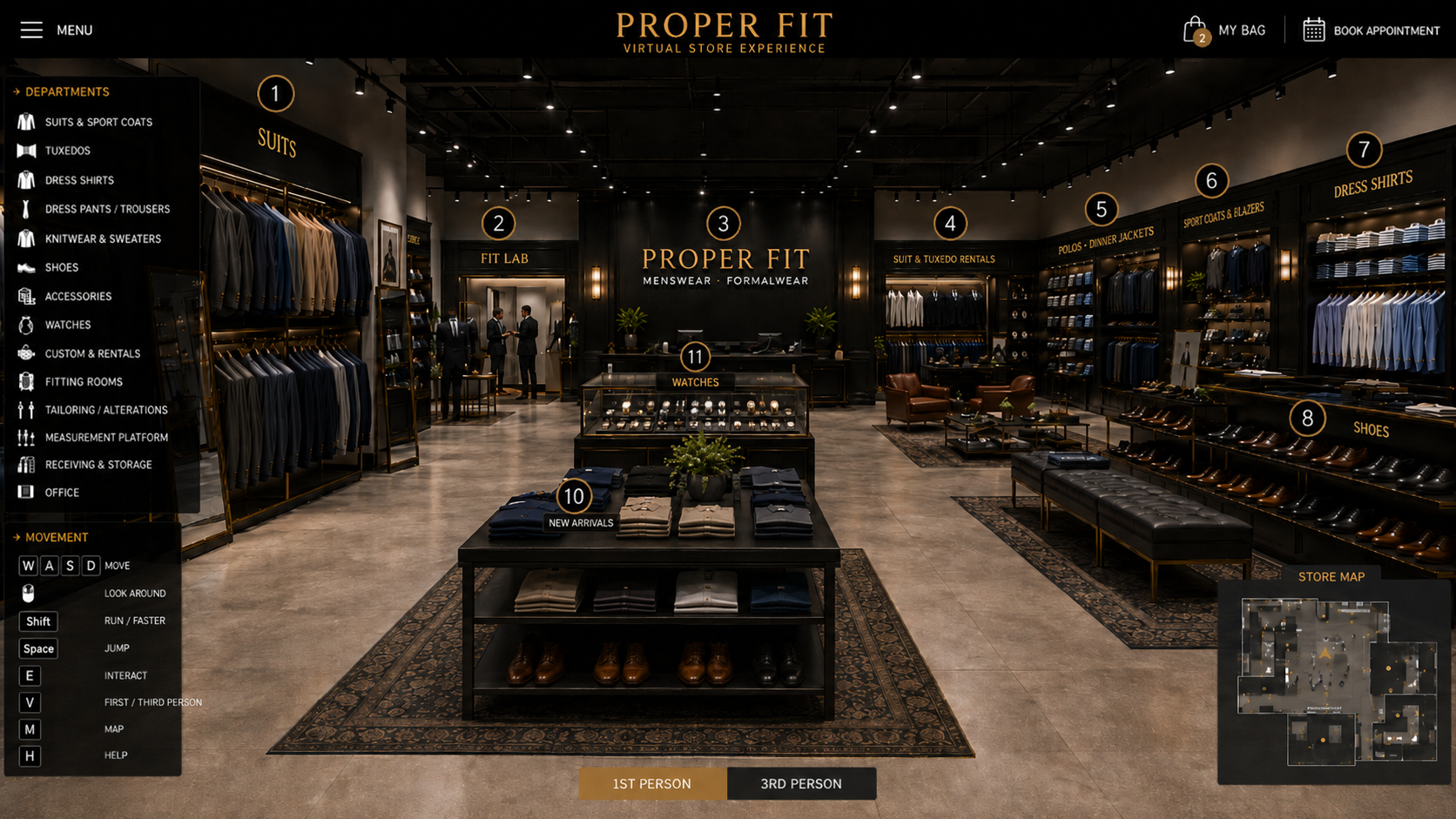 Proper Fit menswear showroom