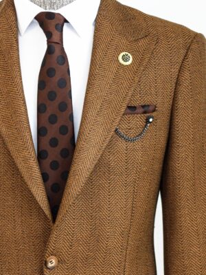 Almond Brown Patterned Men's Blazer