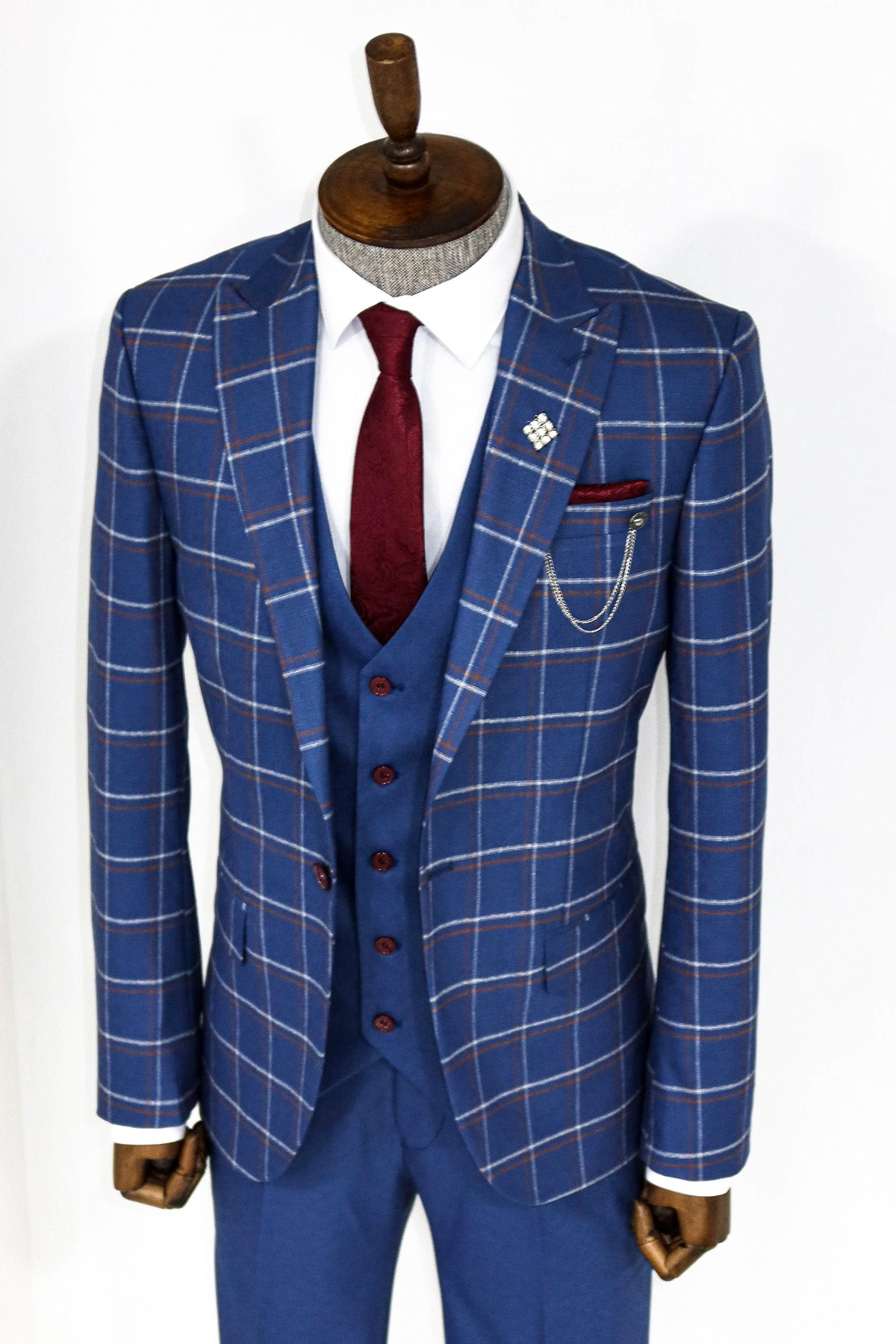 Light Grey Check 3 Piece Suit: Buy Online - Happy Gentleman United States