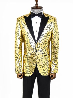 Gold Patterned Prom Blazer
