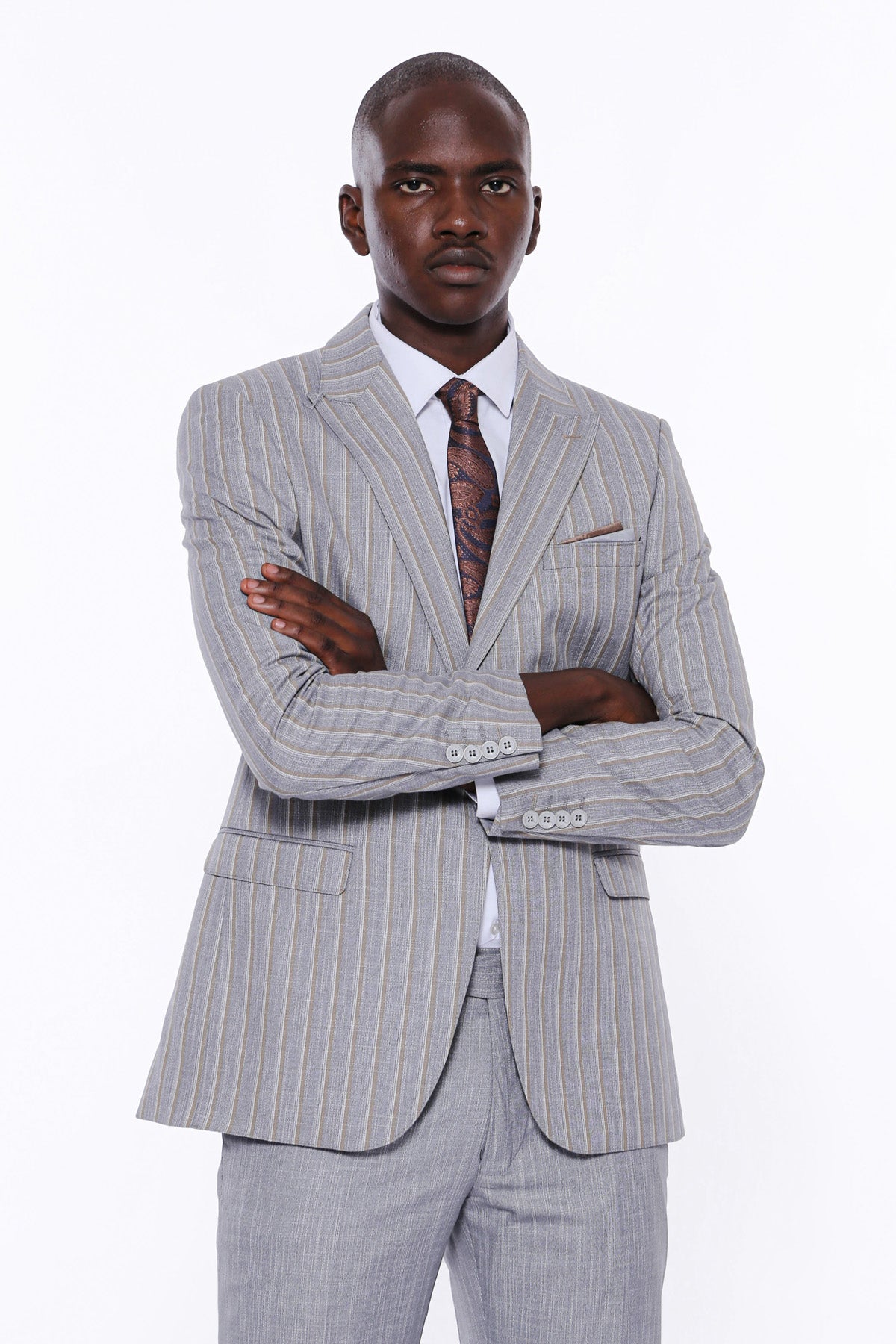 Grey Striped Suit 1