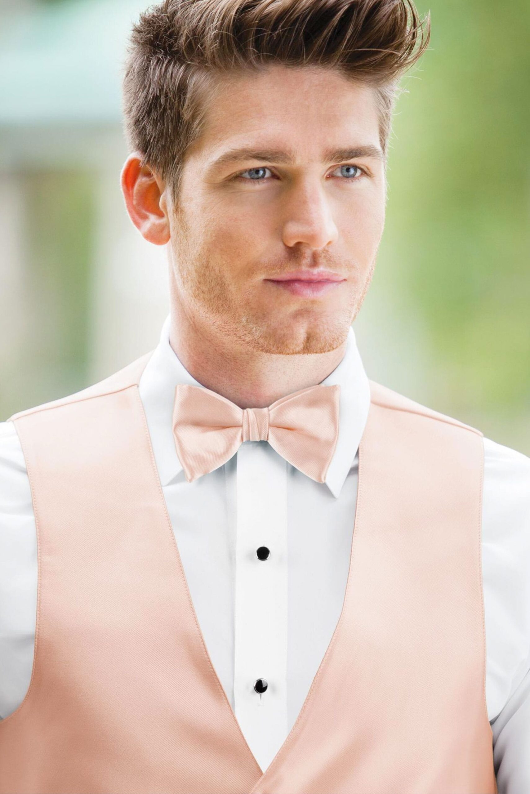 Solid Blush Bow Tie 2