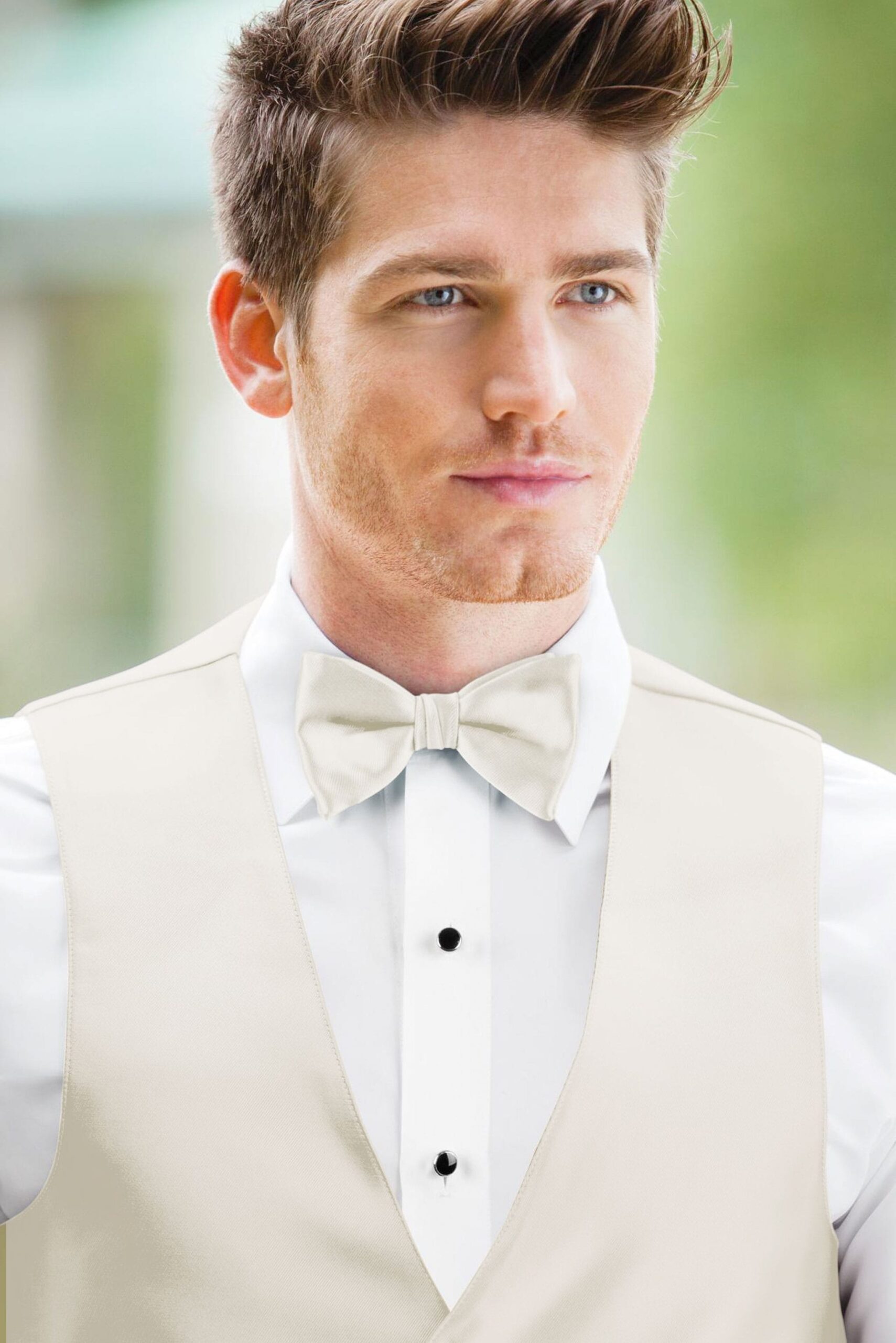 Solid Ivory Bow Tie 2