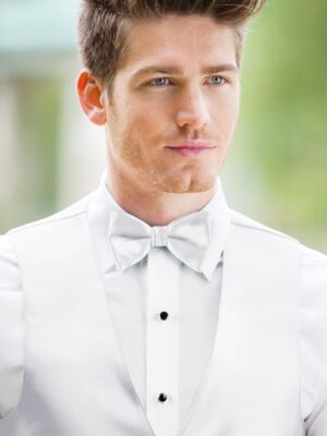 Solid White Bow Tie
