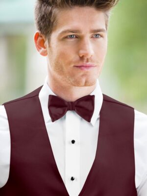 Solid Wine Bow Tie