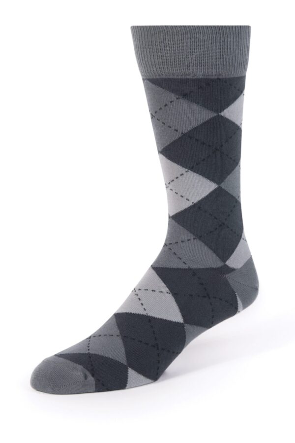 Dark Grey Argyle Men's Dress Socks