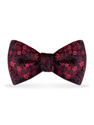 Floral Apple Red Bow Tie