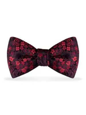 Floral Apple Red Bow Tie