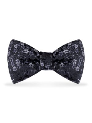 Floral Black Bow Tie