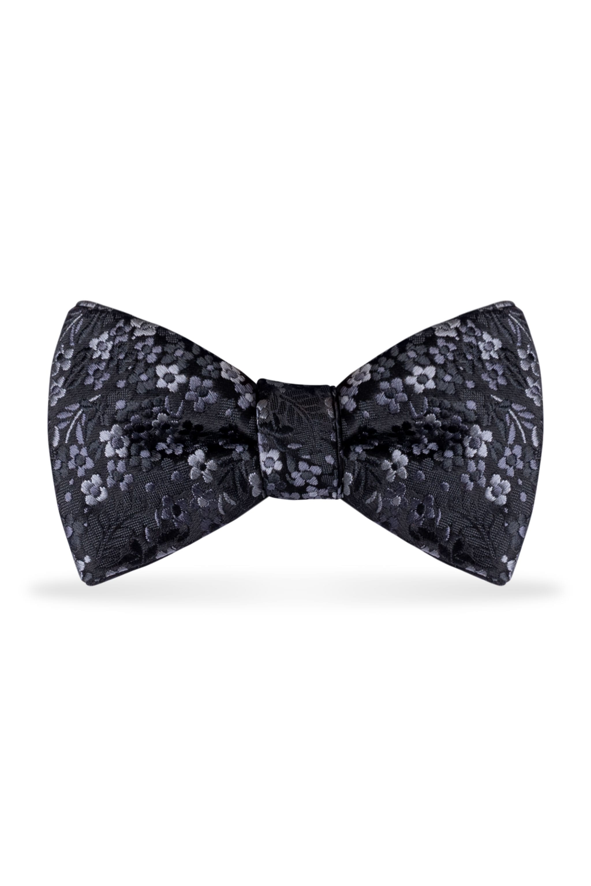 Floral Black Bow Tie