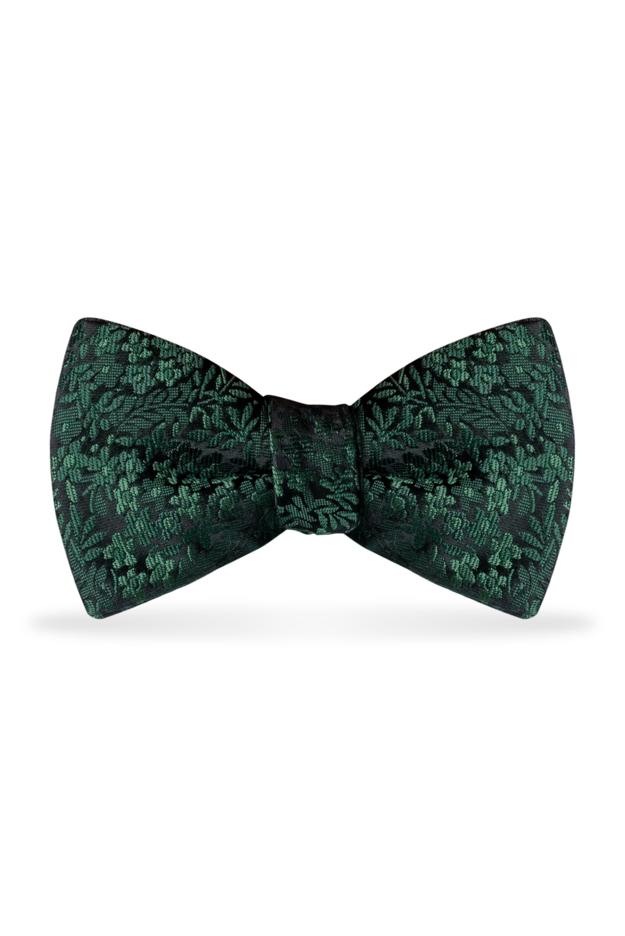 Floral Dark Green Bow Tie