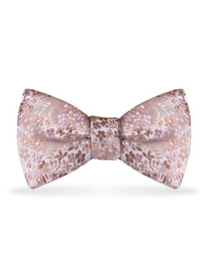 Floral Rose Gold Bow Tie