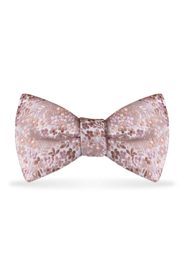 Floral Rose Gold Bow Tie