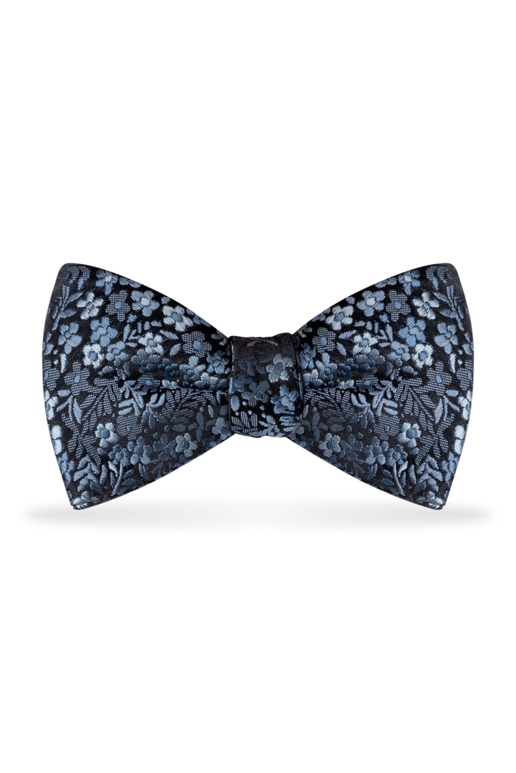 Floral Slate Blue Bow Tie 1