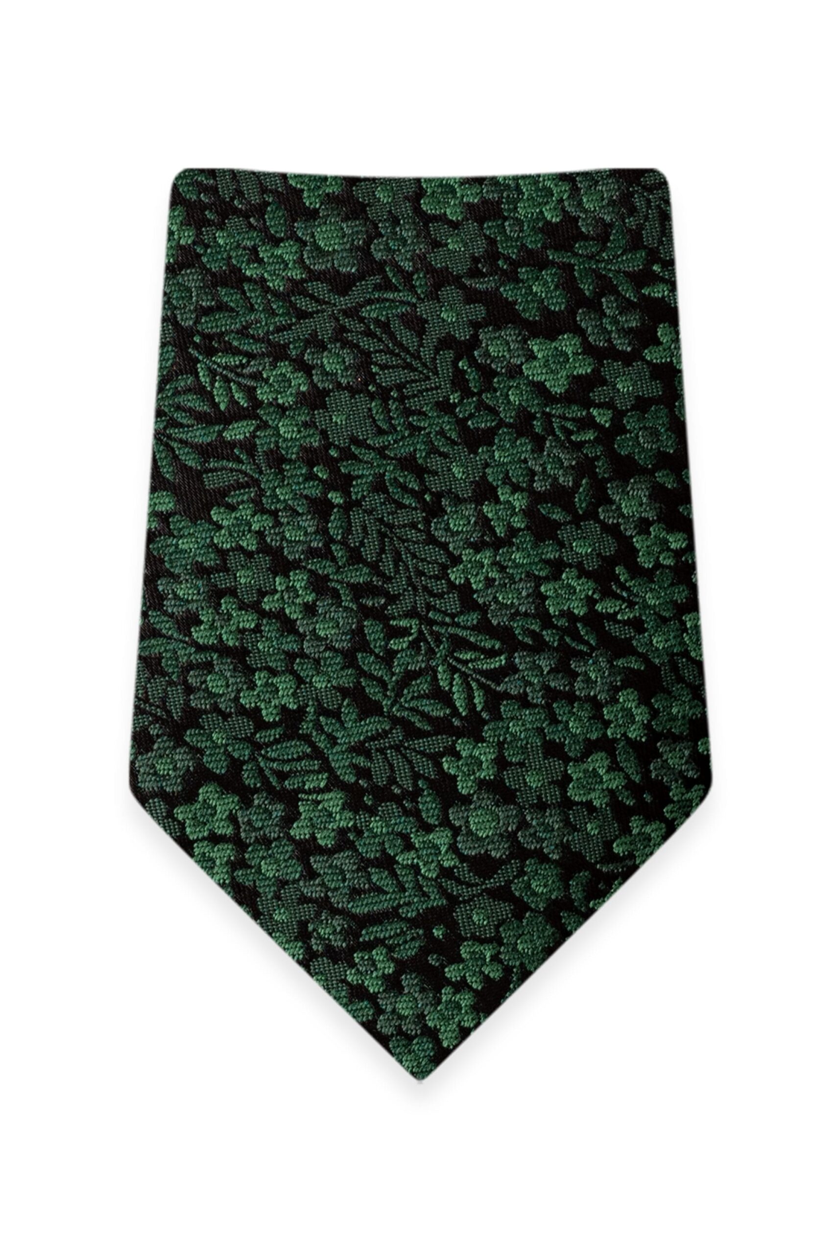 Floral Dark Green Self-Tie Windsor Tie 1
