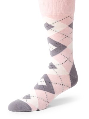 Light Pink Argyle Men's Dress Socks