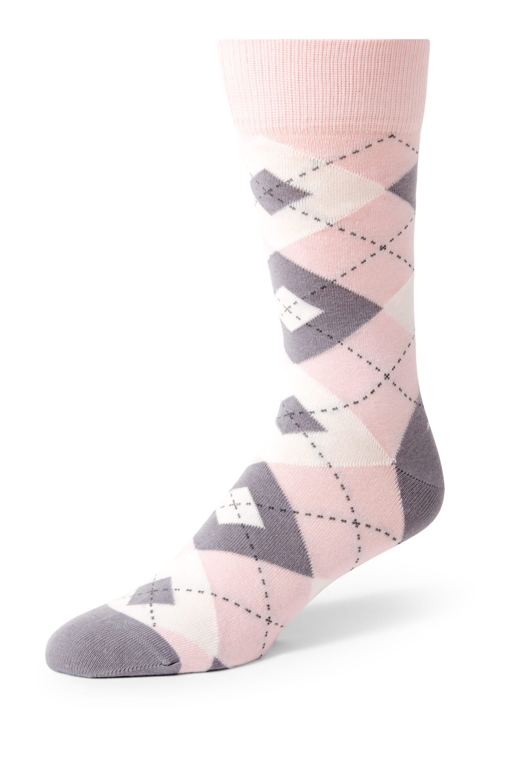Light Pink Argyle Men's Dress Socks