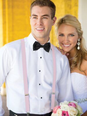 Men's Petal Pink Clip-on Suspenders