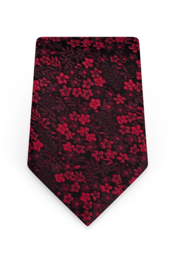 Floral Apple Red Self-Tie Windsor Tie