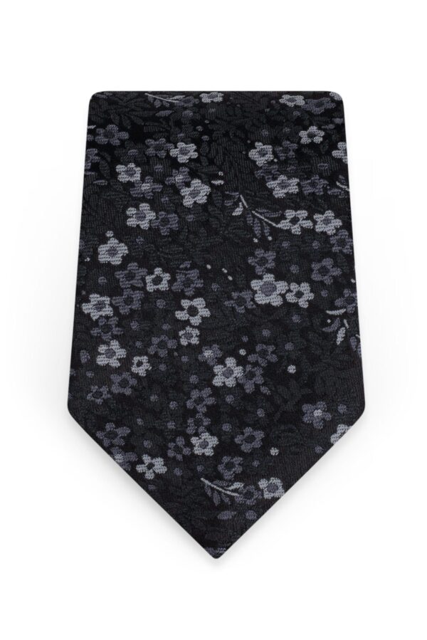 Floral Black Self-Tie Windsor Tie