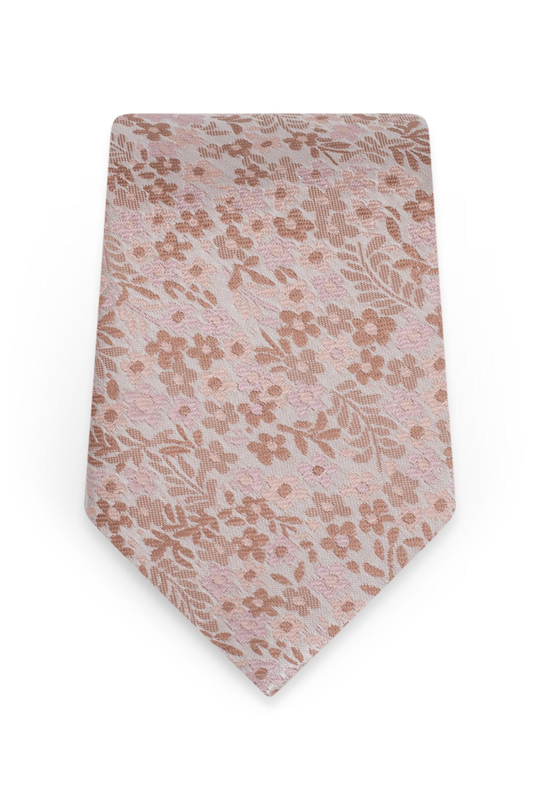 Floral Rose Gold Self-Tie Windsor Tie 1
