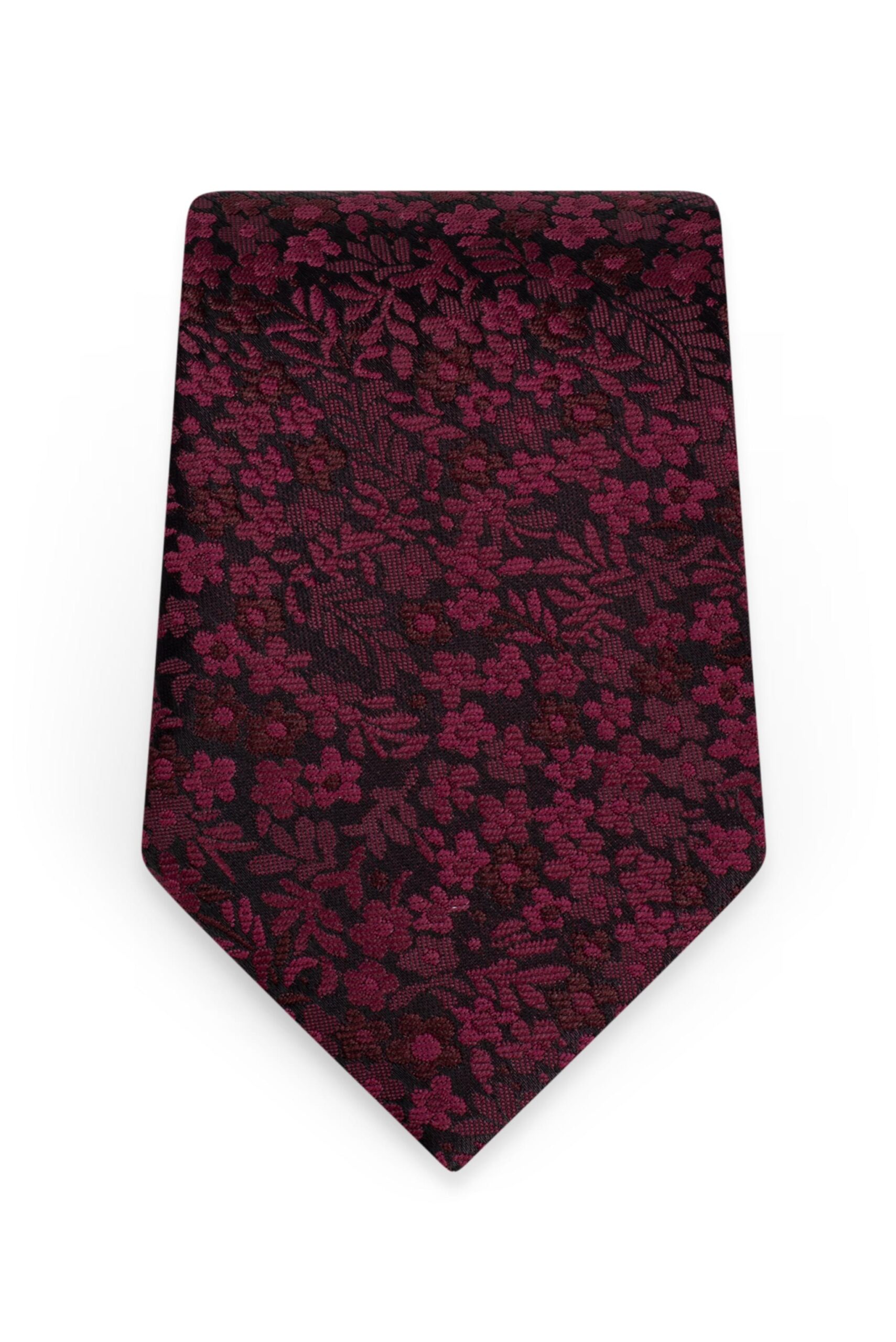 Floral Wine Self-Tie Windsor Tie