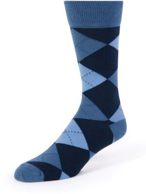 Navy Argyle Men's Dress Socks