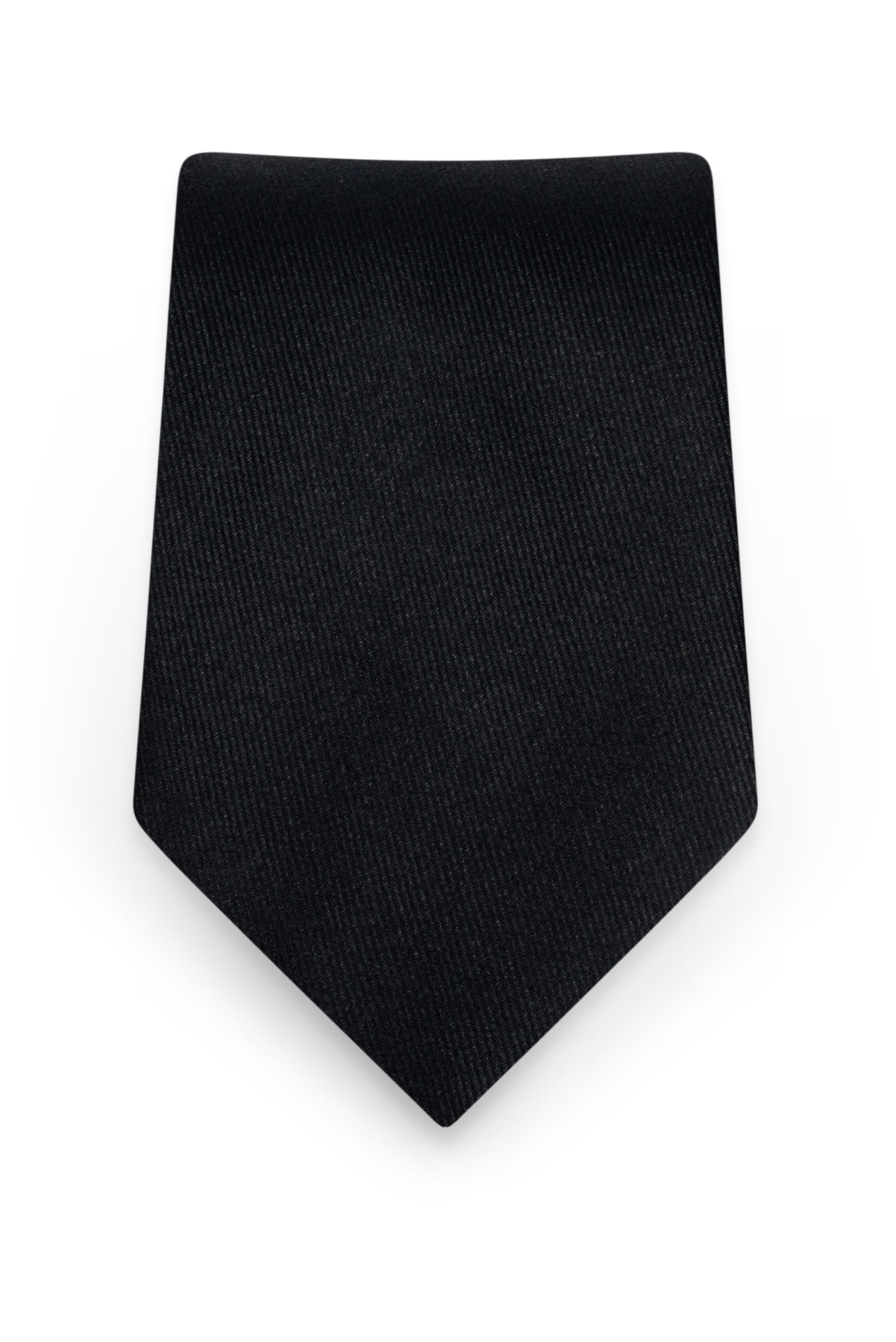 Solid Black Self-Tie Windsor Tie