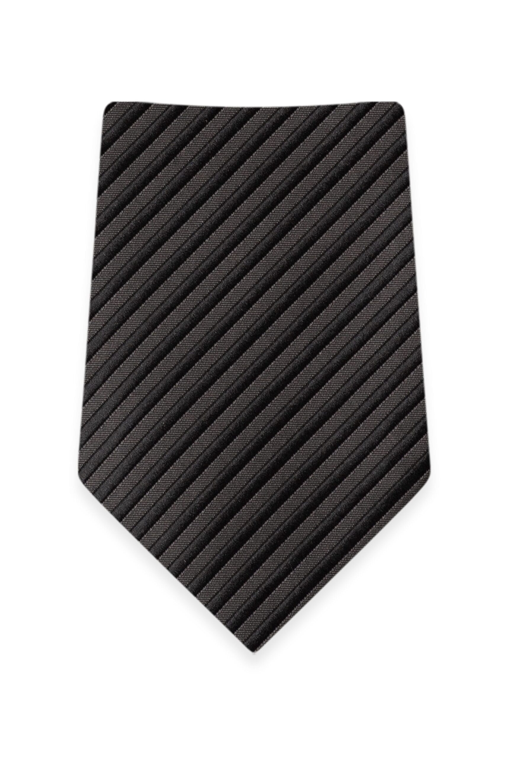 Striped Black Self-Tie Windsor Tie