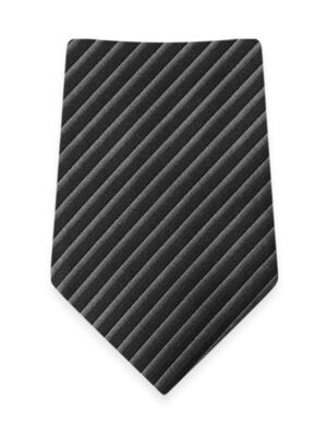 Striped Charcoal Self-Tie Windsor Tie