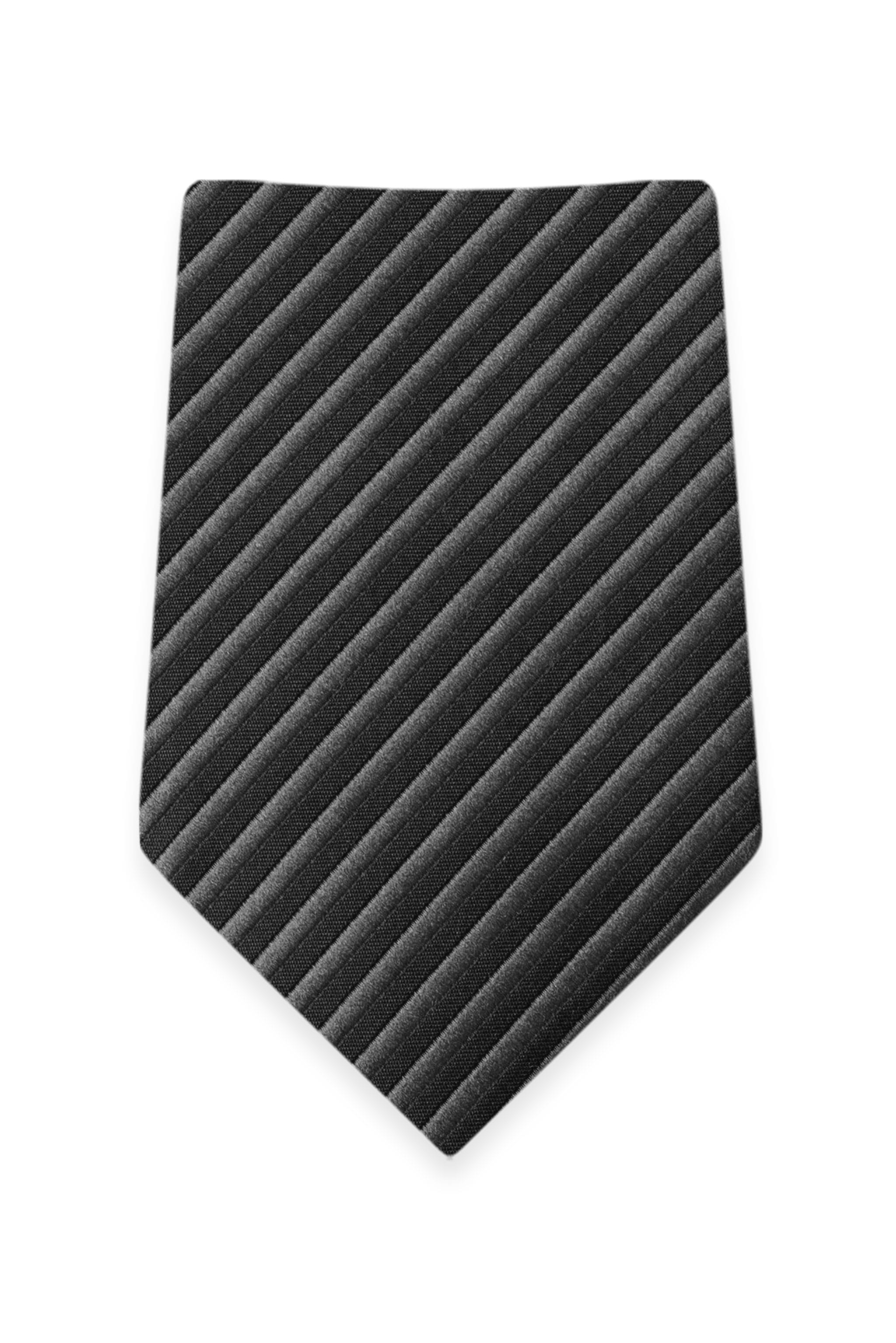 Striped Charcoal Self-Tie Windsor Tie