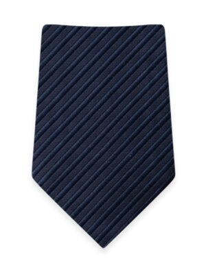 Striped Navy Self-Tie Windsor Tie