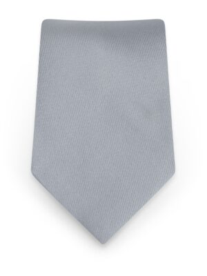 Solid Silver Self-Tie Windsor Tie