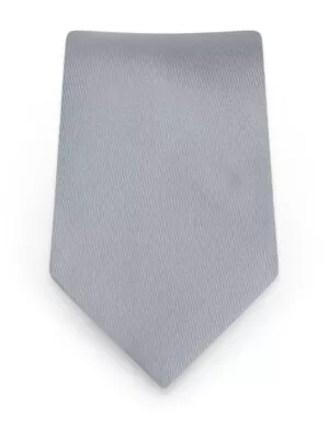 Solid Silver Self-Tie Windsor Tie