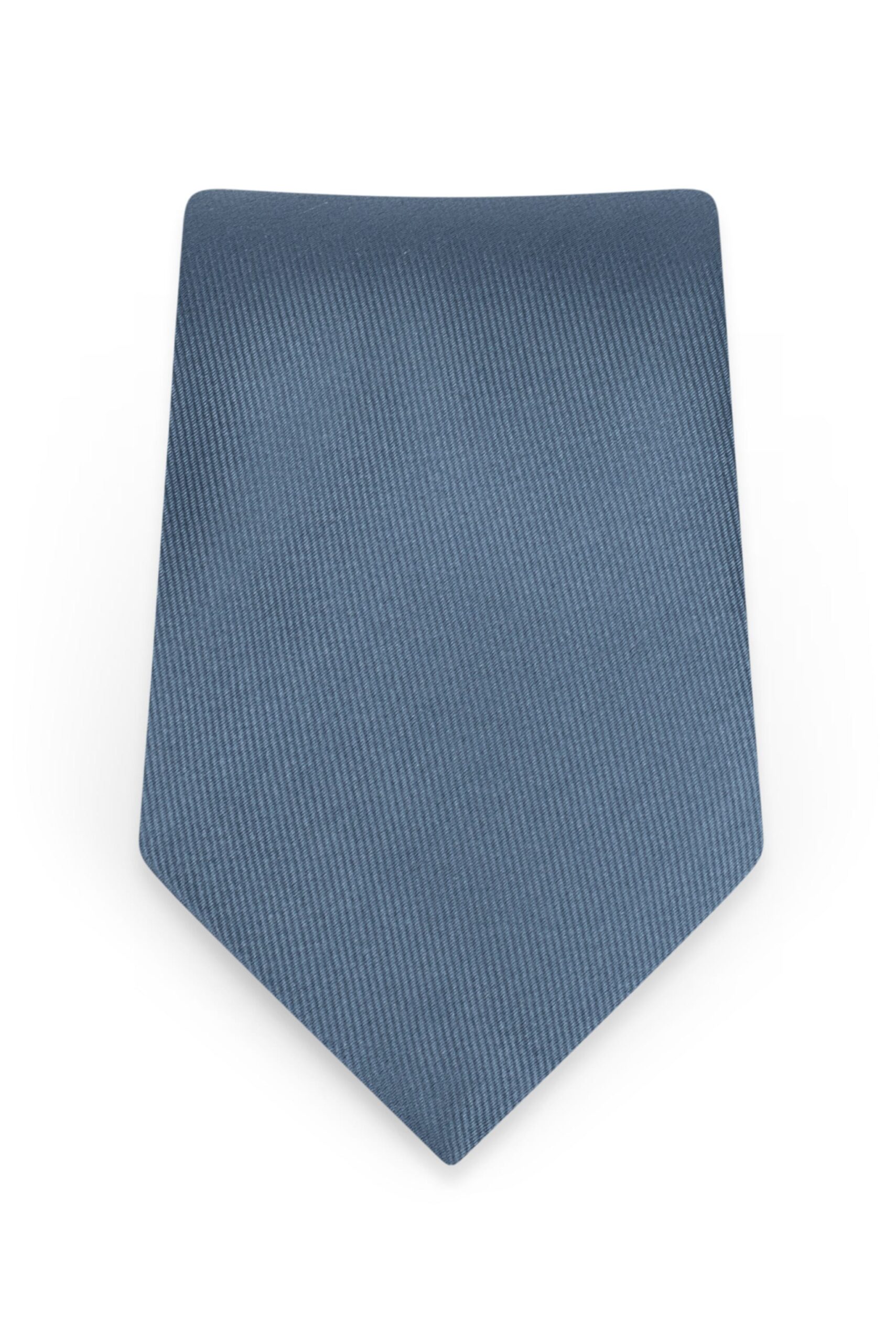 Solid Slate Blue Self-Tie Windsor Tie 1