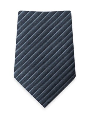 Striped Slate Blue Self-Tie Windsor Tie
