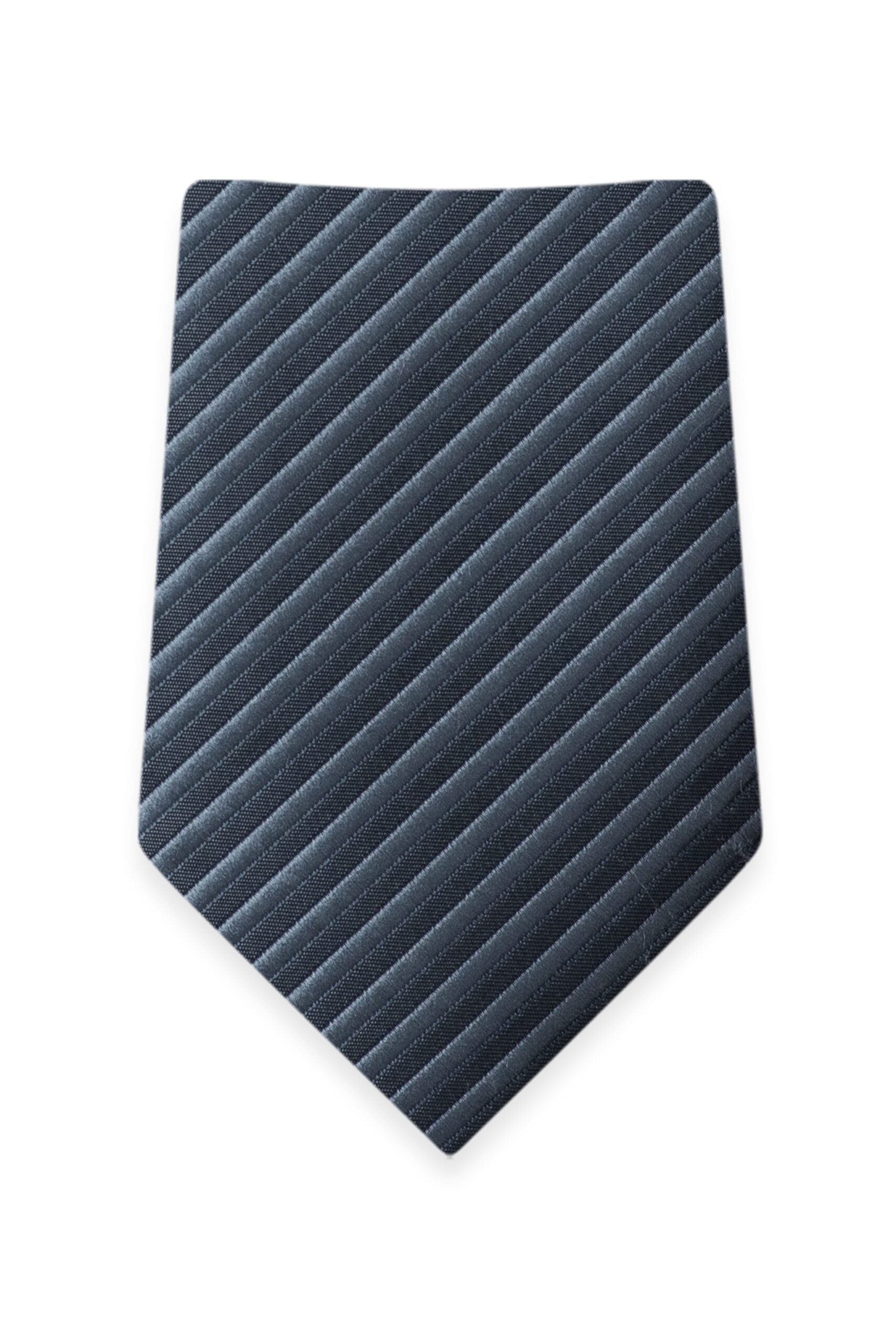Striped Slate Blue Self-Tie Windsor Tie 1