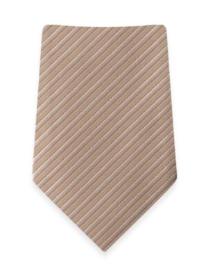Striped Taupe Self-Tie Windsor Tie