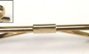 #3 Plain Wide Half Dome with Curled Ends Gold Collar Bar /63mm/Made in USA/ Boxed