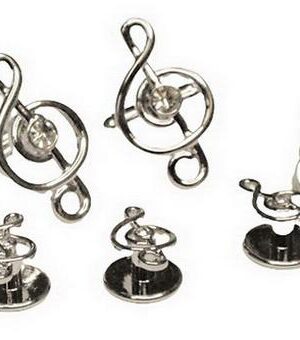 *NEW* Silver Treble Clef Formal set with CZ center Stone on links & Studs / Import / Gift Boxed