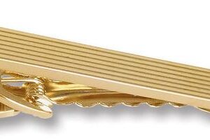 Horizontal Mini Rib / Gold Tie Bar 2" (50mm)/ Import / Boxed