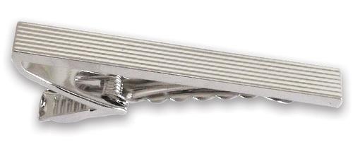 Horizontal Mini Rib / Rhodium Tie Bar 2″ (50mm) / Import/ Boxed 1