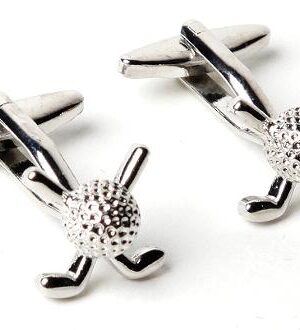 Golf Ball & Clubs / Silver Cuff Links / Import / Gift Boxed