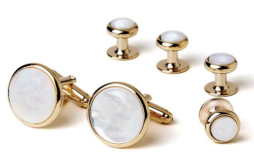 Genuine Mother of Pearl Classic Formal Set in Gold