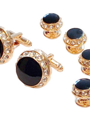 Faux Onyx Center with Crystal Edge/Gold Formal Setting