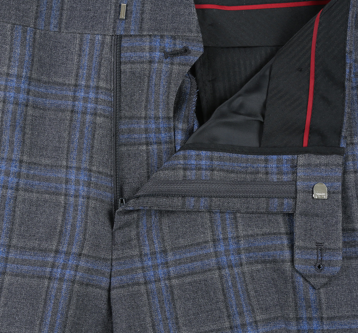 Men’s 3-Piece Classic Fit 100% Wool Heritage Grey Blue Plaid Suits 11