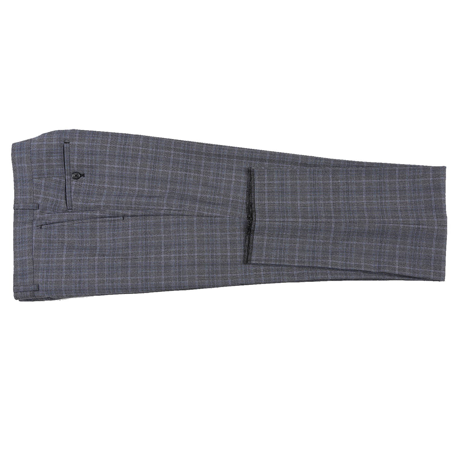 English Laundry Double-Breasted Gray with Blue Glen Check Suit 11