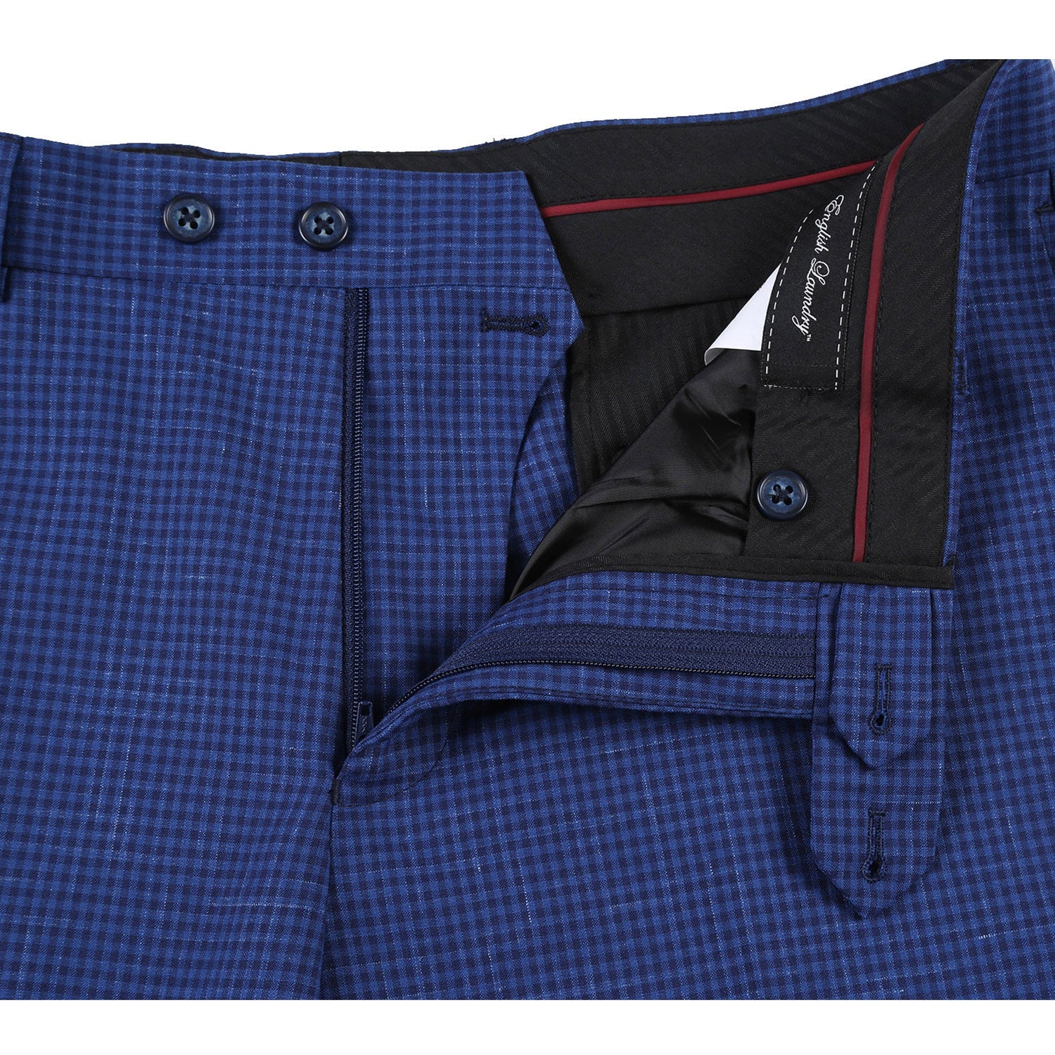 English Laundry Blue Mini-Check Wool Suit 11