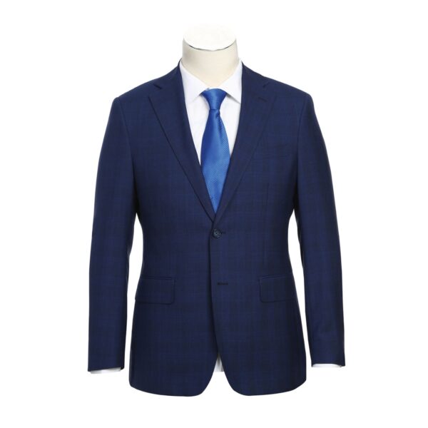 English Laundry Midnight Blue Check Wool Suit
