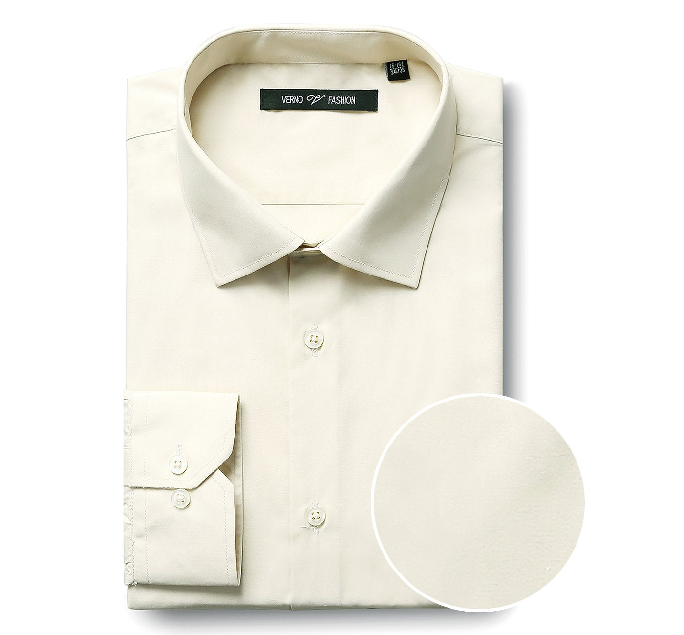 cream color dress shirt Non-Iron Cotton Stripe Dress Shirt With Contrast Trim main image 0